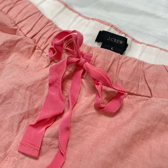 J.crew chambray boxer seaside shorts pink coral woman’s L sleep bottoms casual - Picture 3 of 13